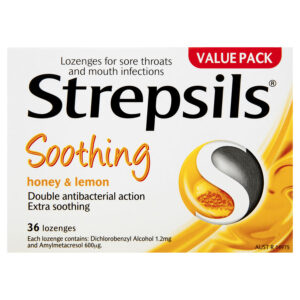 strepsils lozenges honey lemon 36s